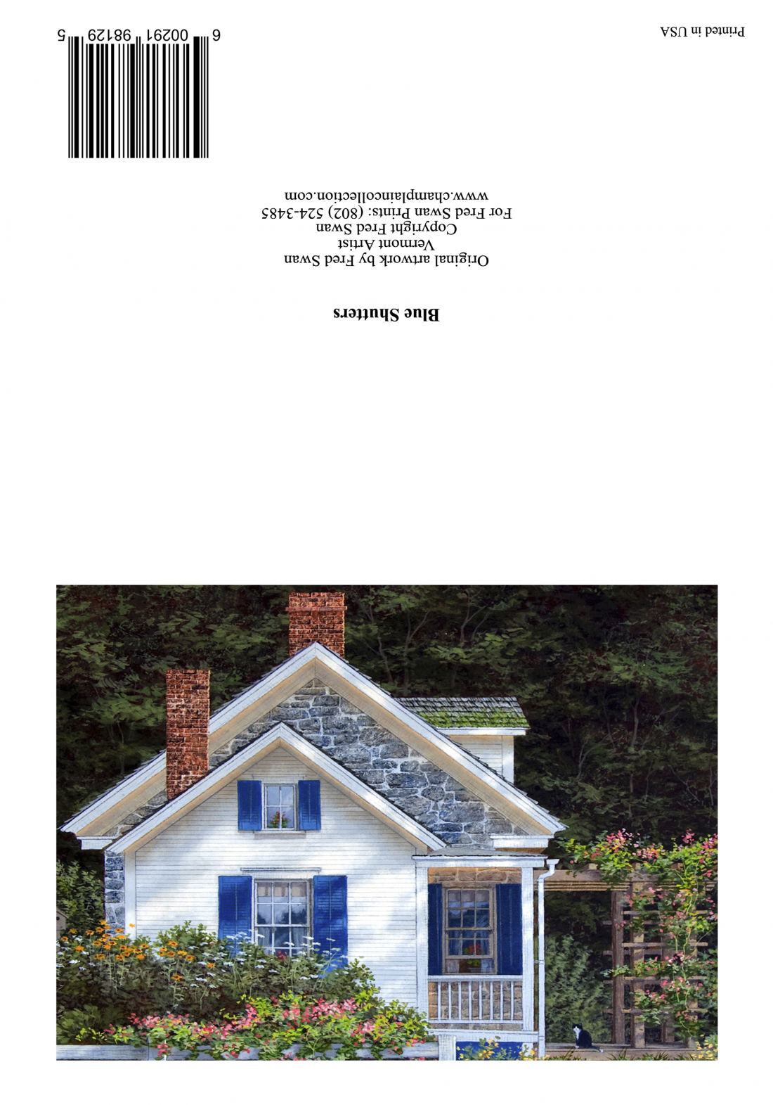 Blue Shutters - American Realist Painting by Fred Swan